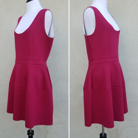 Asos Plus Size Fuschia Fit And Flare Scuba Dress - Picture 2 of 7